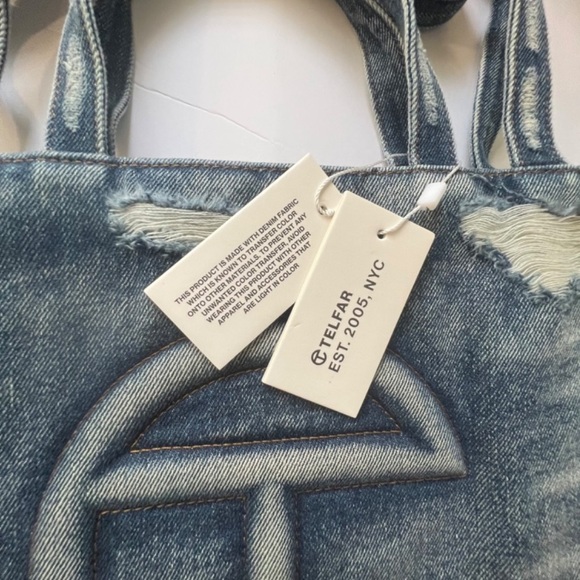 RARE distressed denim telfar bag purse - Picture 11 of 16